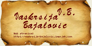 Vaskrsija Bajalović vizit kartica